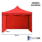 CARPA PARED 3 X 3 METROS TOLDO PLEGABLE LONA IMPERMEABLE
