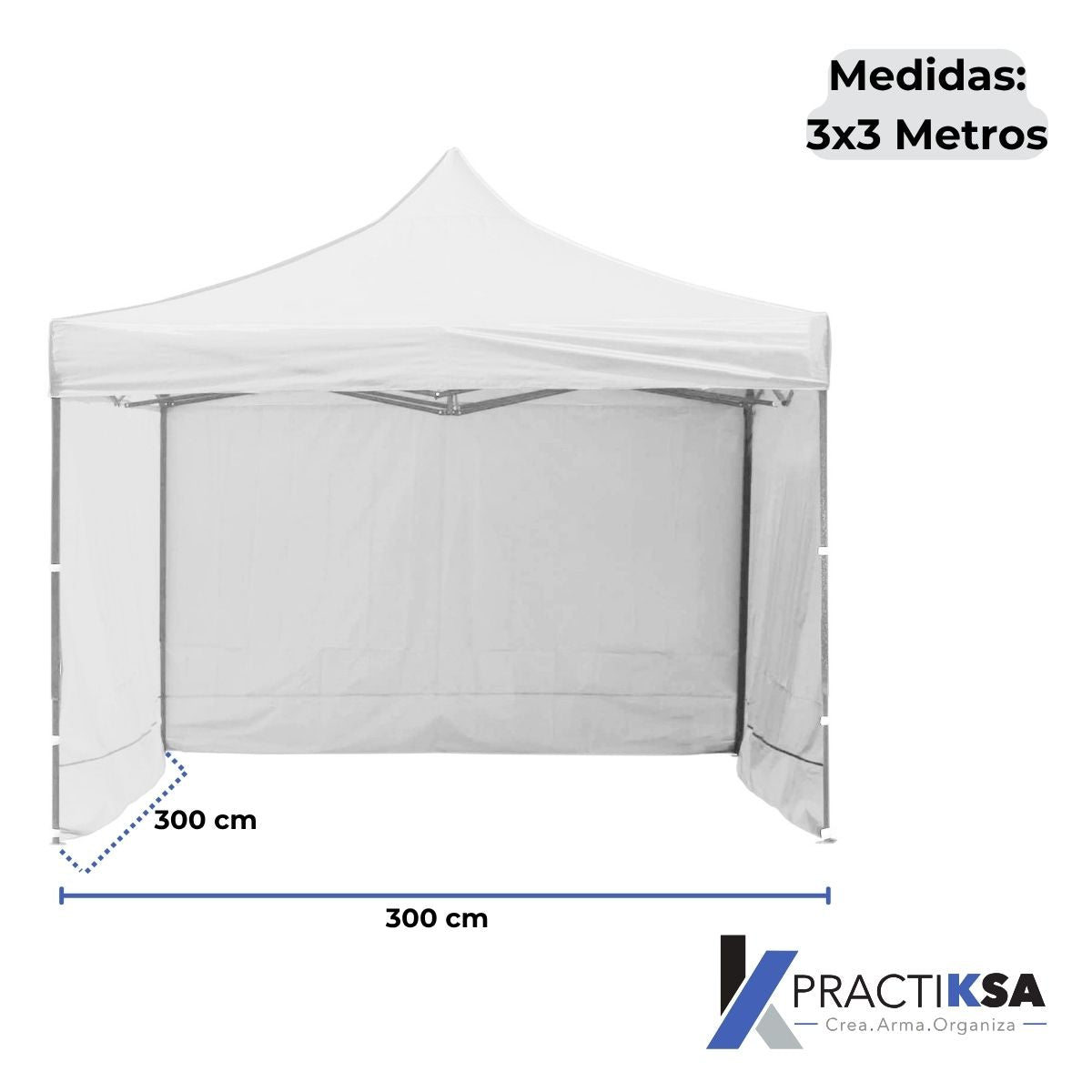 CARPA PARED 3 X 3 METROS TOLDO PLEGABLE LONA IMPERMEABLE