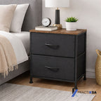 Buro Recamara Mesa De Noche Mdf Con Cajones Practiksa Liso Madera