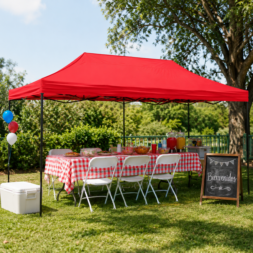 CARPA 3X6 METROS TOLDO IMPERMEABLE LONA JARDÍN PLEGABLE