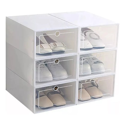 6 Cajas De Zapatos Apilables Tenis Zapatera Practiksa Color Blanco