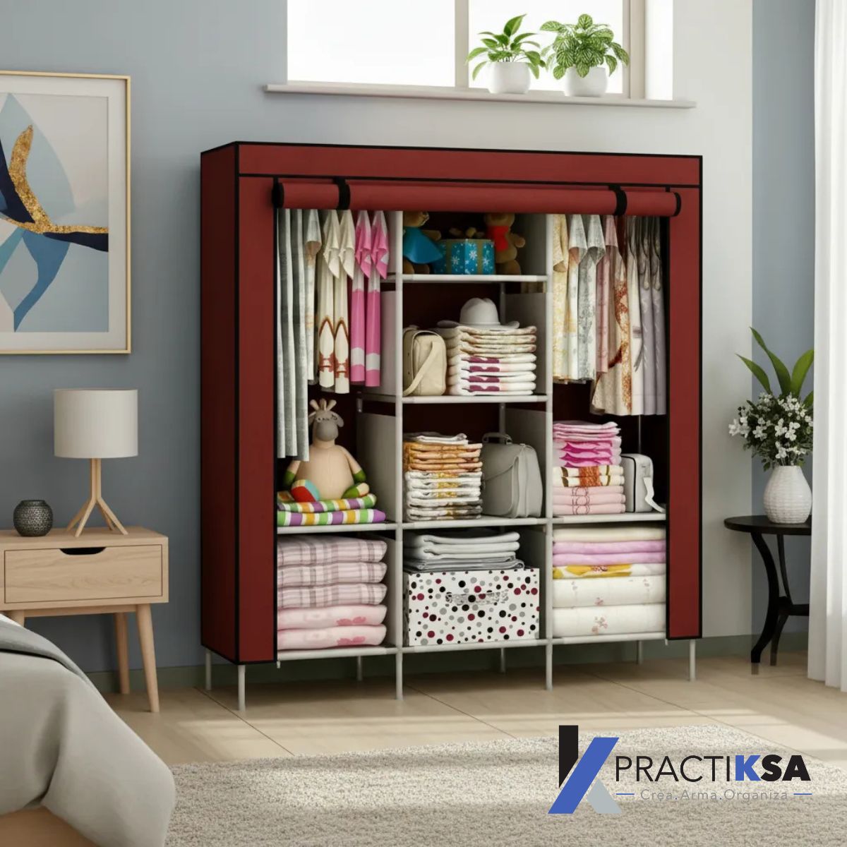 RACK ORGANIZADOR DE ROPA CLOSET ARMABLE PORTÁTIL DORMITORIO