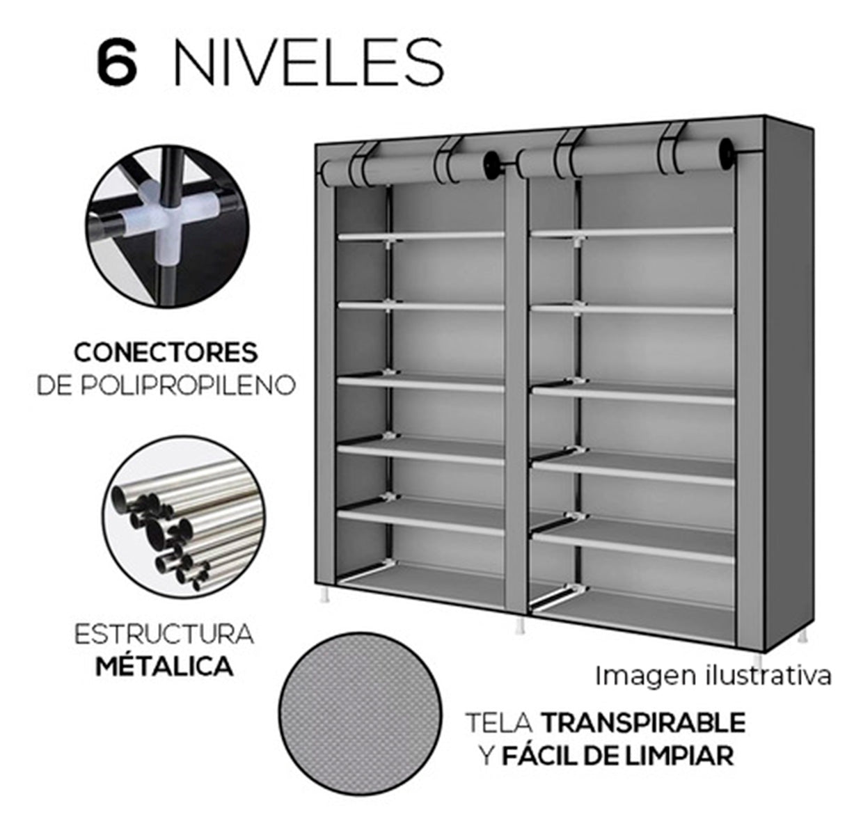 Zapatera Mueble Zapatos Organizador Varios Compartimientos
