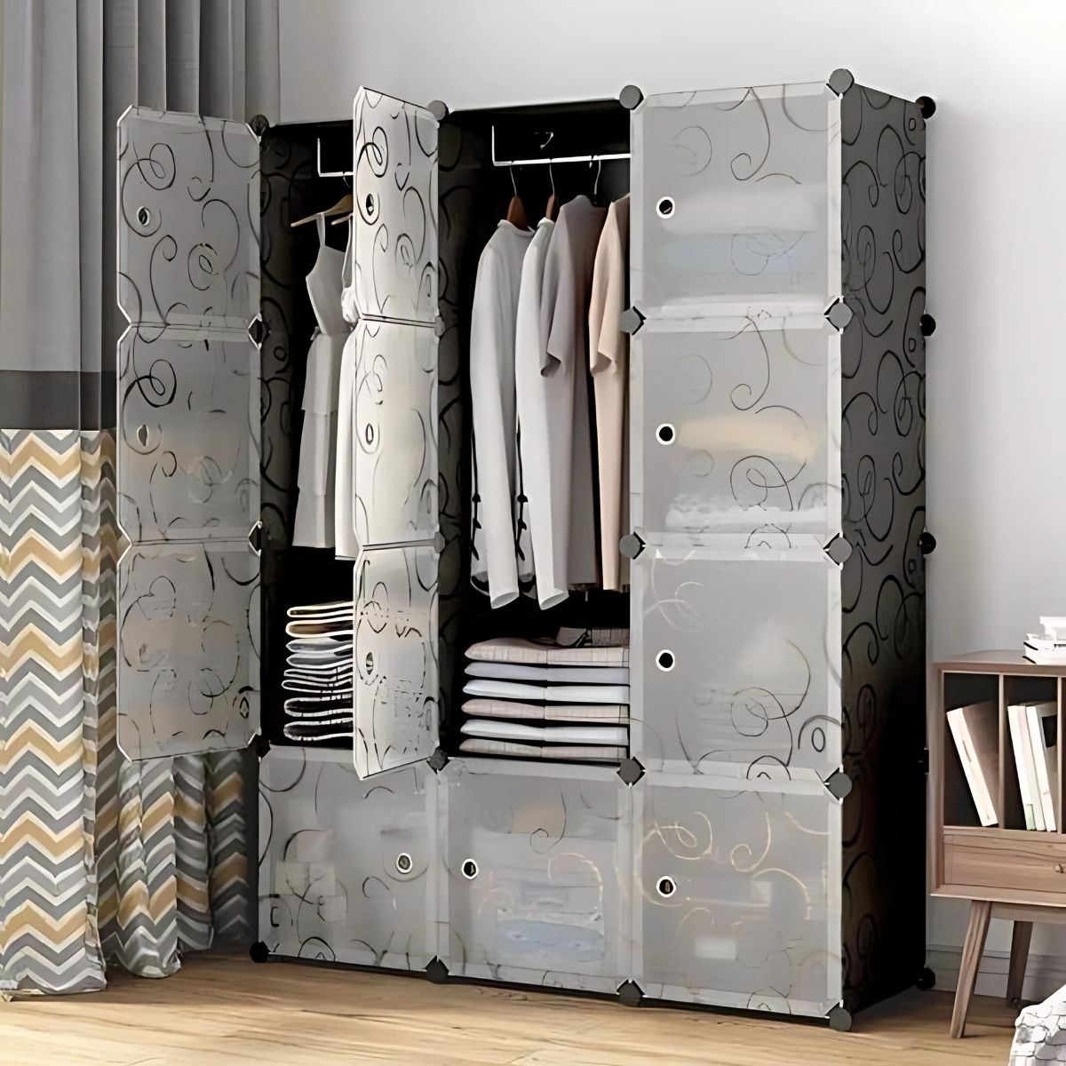 ORGNIZADOR ARMARIO PLASTICO ROPA 12 CUBOS