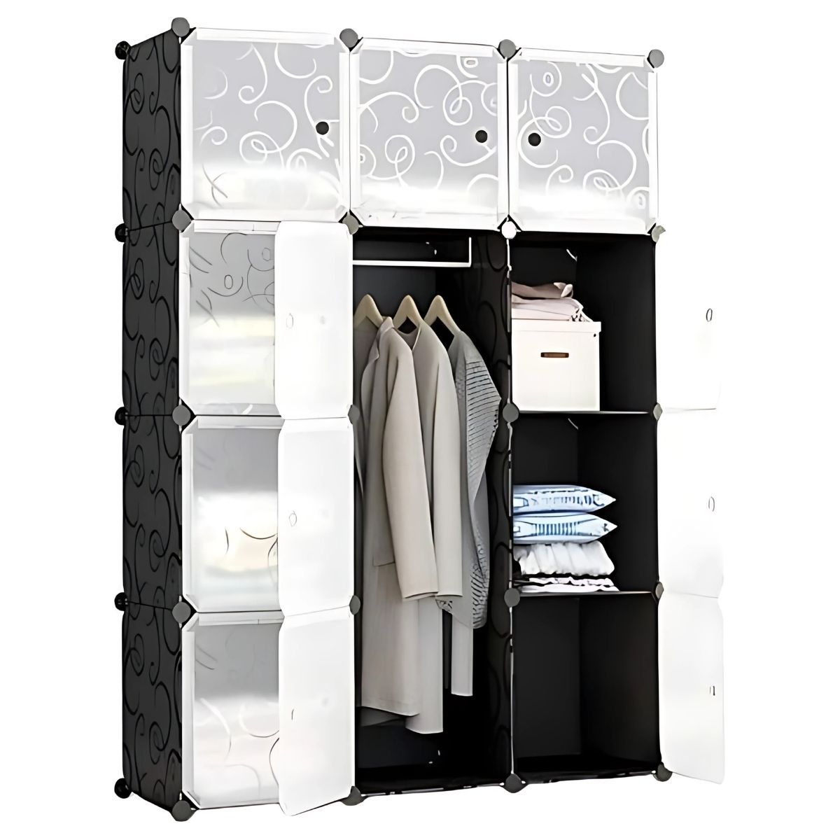 ORGNIZADOR ARMARIO PLASTICO ROPA 12 CUBOS