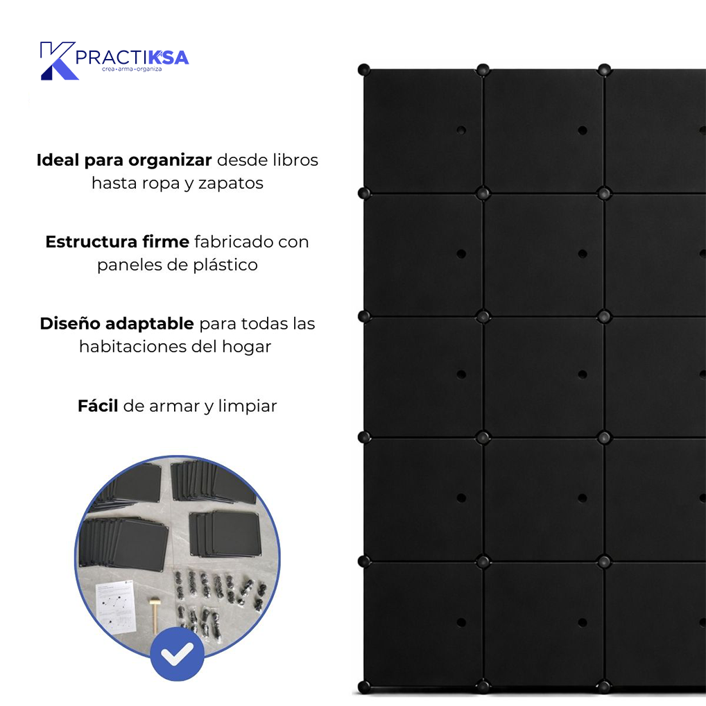 ARMARIO PORTÁTIL PLÁSTICO CLÓSET ORGANIZADOR ZAPATERA ROPA