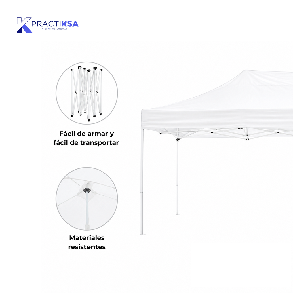 CARPA 3X6 METROS TOLDO IMPERMEABLE LONA JARDÍN PLEGABLE