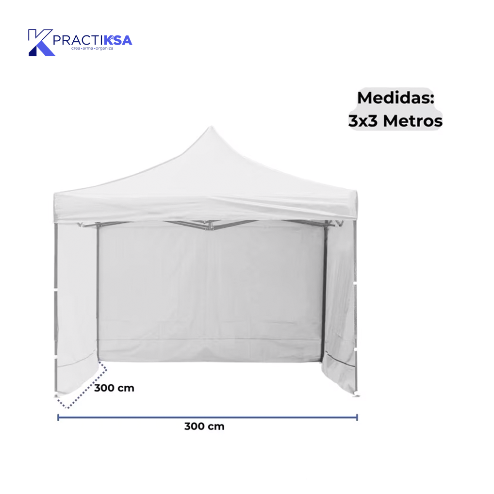 CARPA PARED 3 X 3 METROS TOLDO PLEGABLE LONA IMPERMEABLE