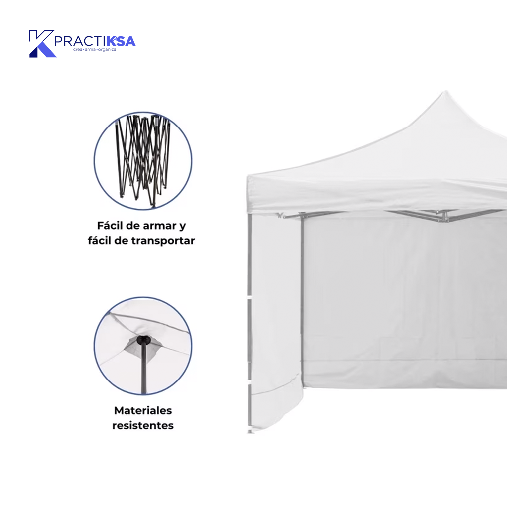 CARPA PARED 3 X 3 METROS TOLDO PLEGABLE LONA IMPERMEABLE