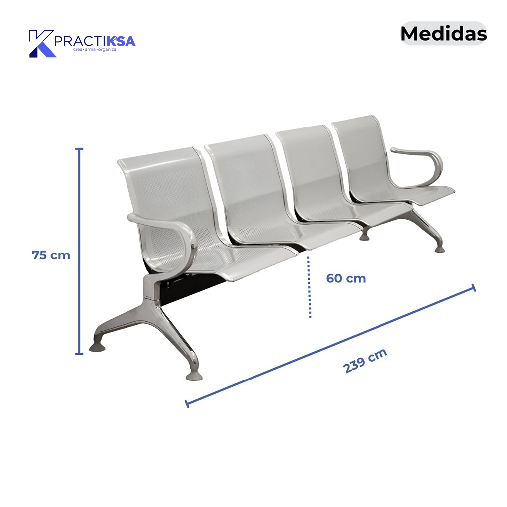 BANCA ACERO 4 PLAZAS
