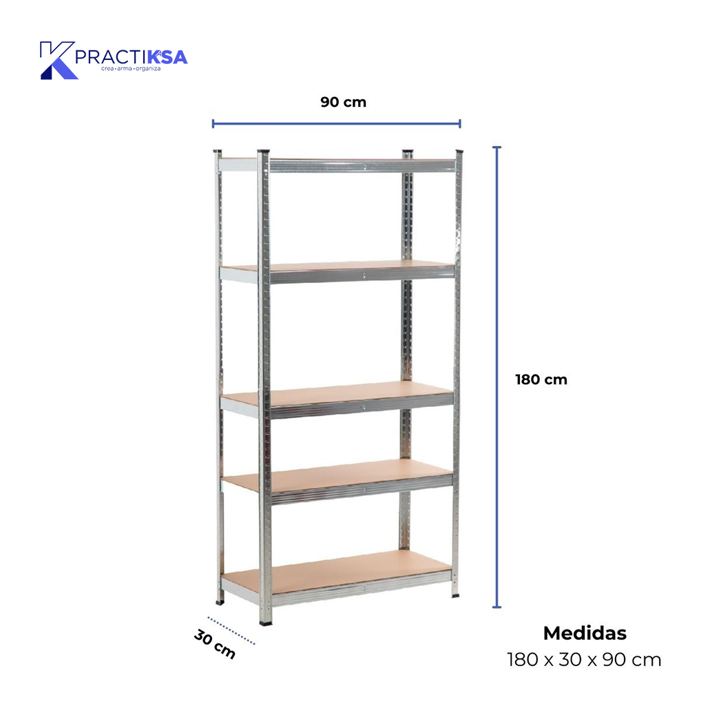 ESTANTE ANAQUEL ORGANIZADOR RACK METÁLICO REPISAS 90X180 CM