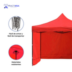 CARPA TOLDO 2.5X2.5 REFORZADO PLEGABLE CON PAREDES