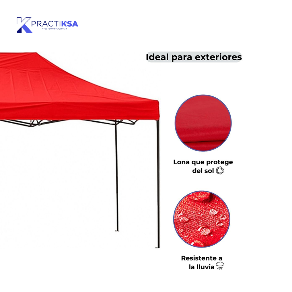 CARPA 3X6 METROS TOLDO IMPERMEABLE LONA JARDÍN PLEGABLE