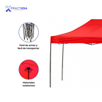 CARPA 3X6 METROS TOLDO IMPERMEABLE LONA JARDÍN PLEGABLE