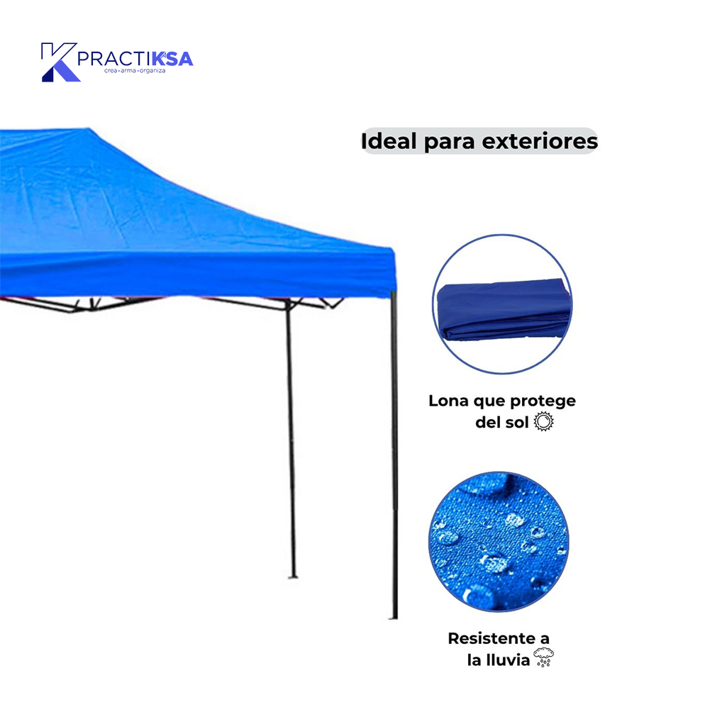 CARPA 3X6 METROS TOLDO IMPERMEABLE LONA JARDÍN PLEGABLE